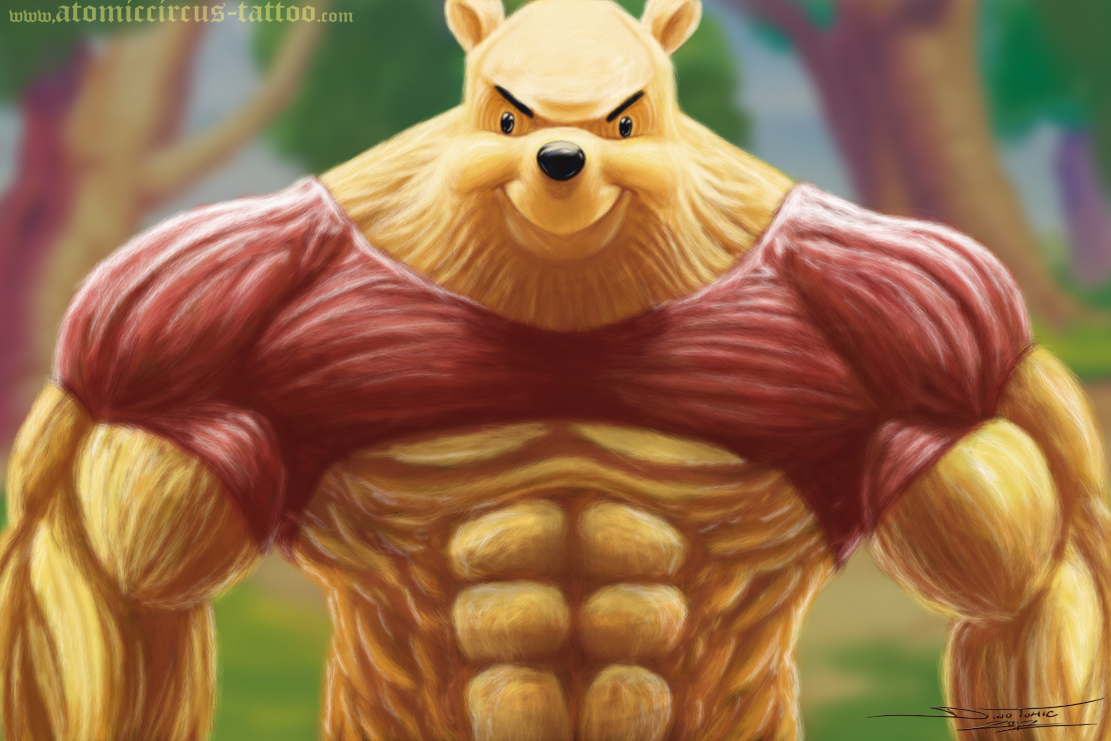 Buff Pooh Blank Meme Template