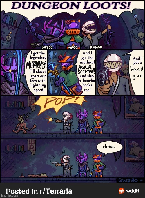 Terraria comic by Gwizibo | image tagged in terraria,comics/cartoons,reddit comics,repost | made w/ Imgflip meme maker