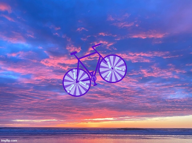 The i-cycle can take you to imaginary destinations | i; i; i; i; i; i | image tagged in bicycle,travel,imagination,math | made w/ Imgflip meme maker