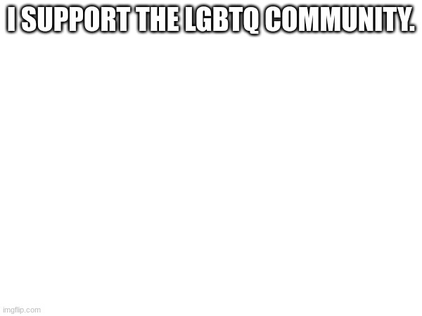 I SUPPORT THE LGBTQ COMMUNITY. | image tagged in lgbtq | made w/ Imgflip meme maker