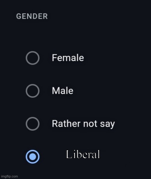Gender Meme | Liberal | image tagged in gender meme | made w/ Imgflip meme maker