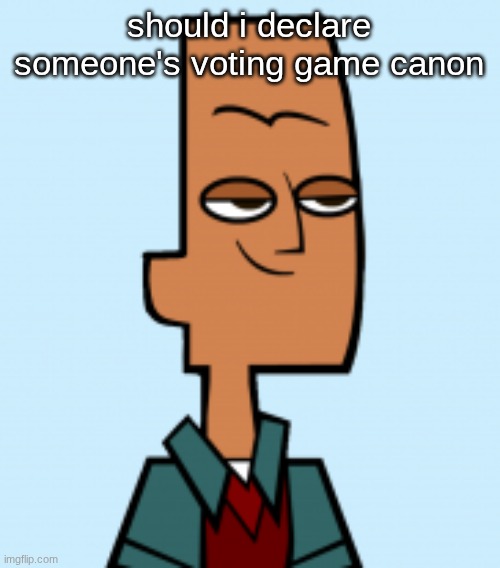 noah | should i declare someone's voting game canon | image tagged in noah | made w/ Imgflip meme maker