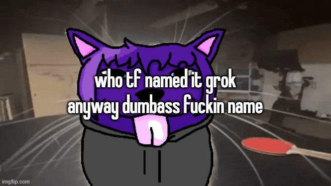 tge silly | who tf named it grok anyway dumbass fuckin name | image tagged in tge silly | made w/ Imgflip meme maker