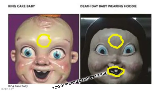 King Cake Baby meme | TOOTH PUNCHED OUT BY PIERRE | image tagged in memes,nba,nba memes,funny memes,sports,happy birthday | made w/ Imgflip meme maker