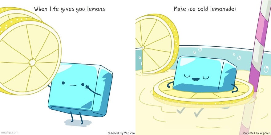 image tagged in ice cube,lemons,when life gives you lemons,lemonade,lemon,floatie | made w/ Imgflip meme maker