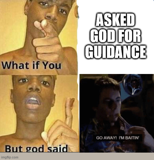 What if you-But god said | ASKED GOD FOR GUIDANCE | image tagged in what if you-but god said | made w/ Imgflip meme maker