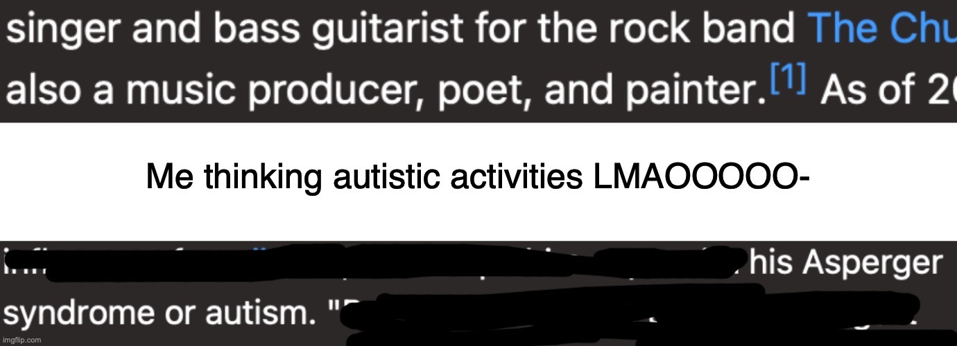 LMFAOOOOOOOOO | Me thinking autistic activities LMAOOOOO- | image tagged in thin white blank template | made w/ Imgflip meme maker