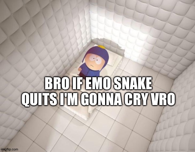 He is one of my first friends on here | BRO IF EMO SNAKE QUITS I'M GONNA CRY VRO | image tagged in south park | made w/ Imgflip meme maker