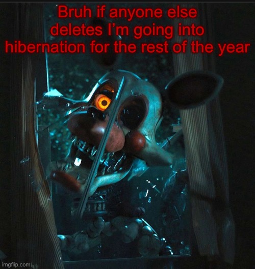 I don’t want this place to die bro I just joined like a few months ago | Bruh if anyone else deletes I’m going into hibernation for the rest of the year | image tagged in toady s mangle announcement temp | made w/ Imgflip meme maker