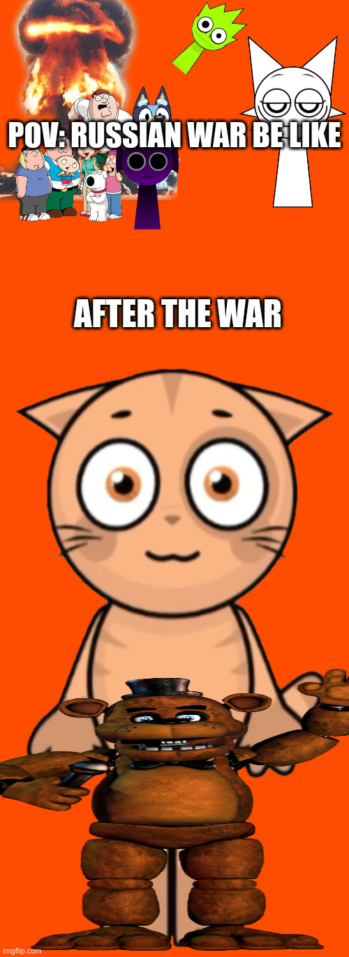 POV: RUSSIAN WAR BE LIKE; AFTER THE WAR | image tagged in memes,blank transparent square,carl the cat | made w/ Imgflip meme maker