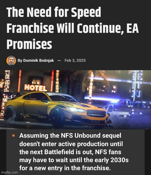 Need for Speed is missing in action right now | made w/ Imgflip meme maker