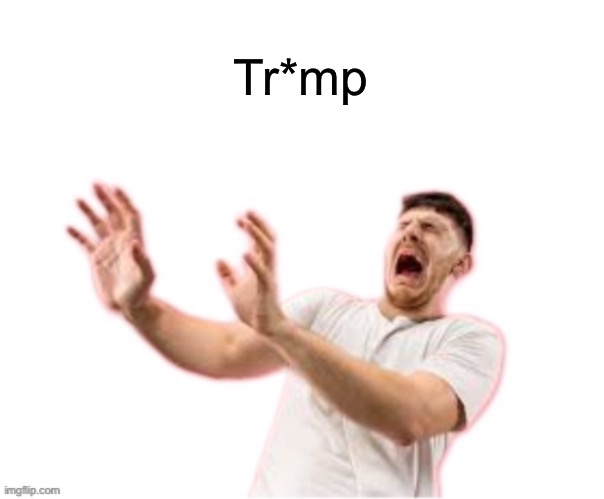 he left all caps on(custom) | Tr*mp | image tagged in he left all caps on custom | made w/ Imgflip meme maker