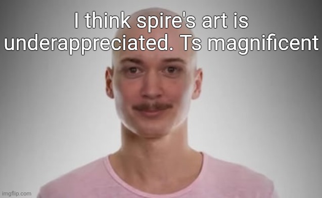Bald Jimmyhere | I think spire's art is underappreciated. Ts magnificent | image tagged in bald jimmyhere | made w/ Imgflip meme maker
