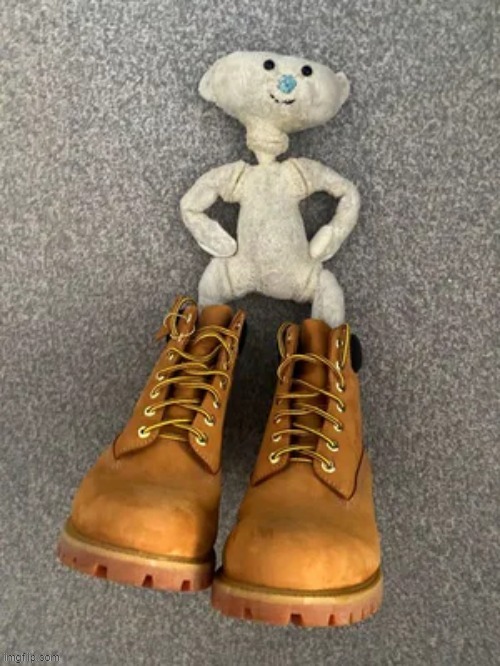 gm chat or smth | image tagged in bear with da timbs | made w/ Imgflip meme maker