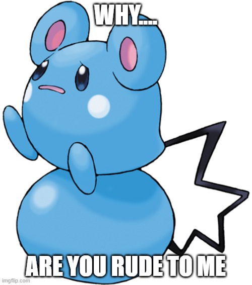 WHY.... ARE YOU RUDE TO ME | image tagged in azurill | made w/ Imgflip meme maker