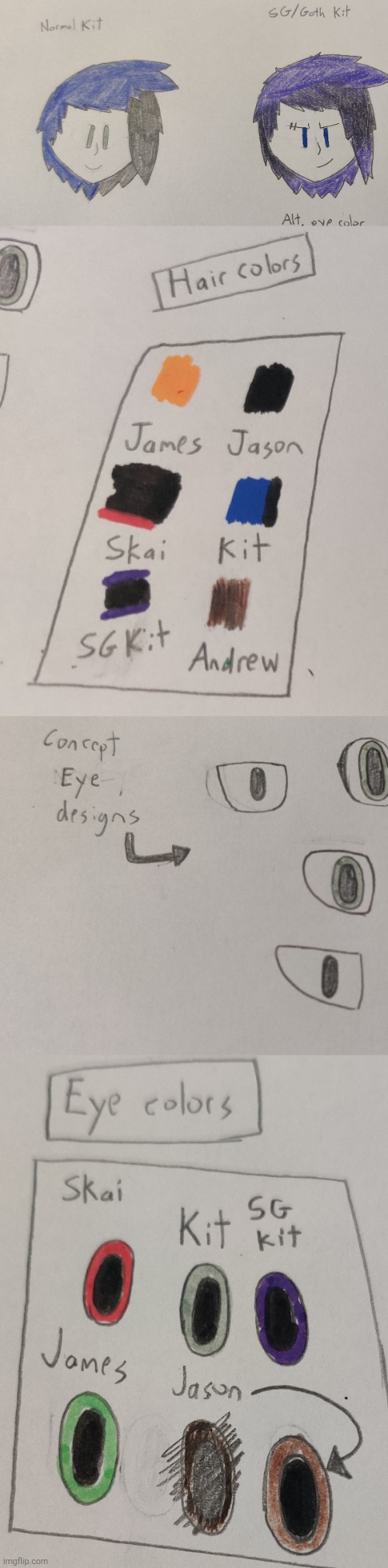 A few concept sketches (and potental new eye designs) | made w/ Imgflip meme maker