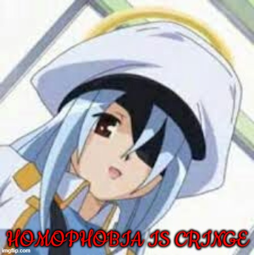 her name is Zakuro Mitsukai | HOMOPHOBIA IS CRINGE | image tagged in anime,homophobia,angel,cringe | made w/ Imgflip meme maker