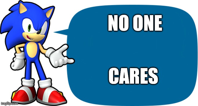 Sonic Sez | NO ONE CARES | image tagged in sonic sez | made w/ Imgflip meme maker
