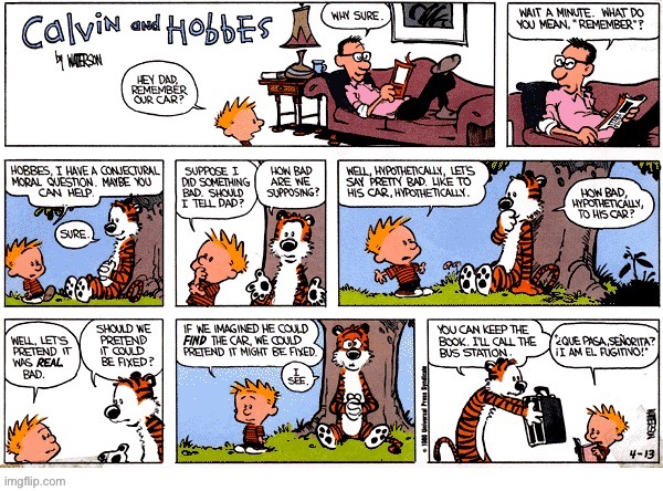 image tagged in comics,calvin and hobbes,mischief | made w/ Imgflip meme maker