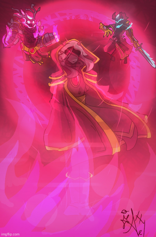 I remade my old artwork (old version in comments) | image tagged in terraria,artwork,calamity mod | made w/ Imgflip meme maker
