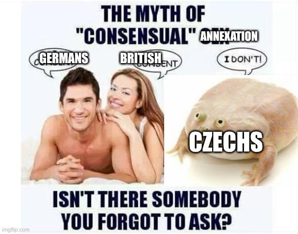 Is there Someone you forgot to ask? | GERMANS              BRITISH CZECHS ANNEXATION | image tagged in is there someone you forgot to ask | made w/ Imgflip meme maker