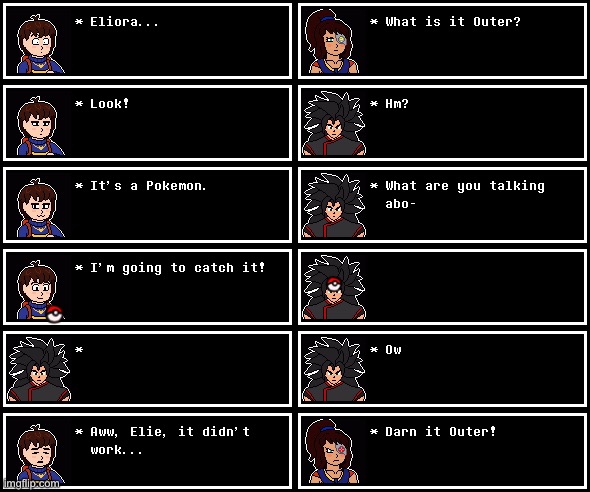 Borusel meets Outer and Eliora (yes it's a DBZA reference) | image tagged in i colonized my own kneecaps,hah,i burnt the double colonization | made w/ Imgflip meme maker