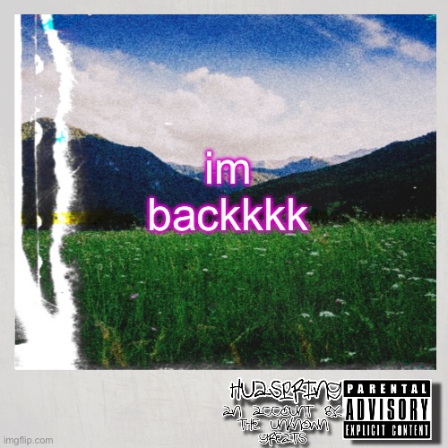HuaSpring Temp | im backkkk | image tagged in huaspring temp | made w/ Imgflip meme maker