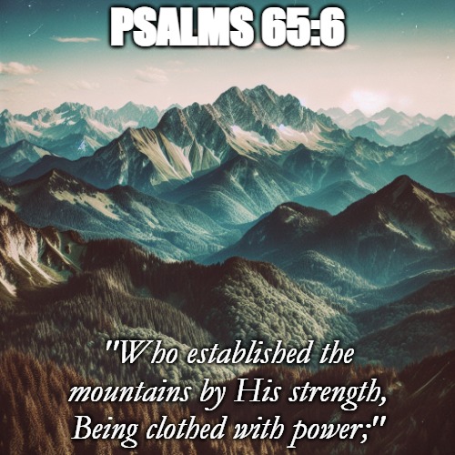 God, the creator of all things. THE most powerful creator. | PSALMS 65:6; "Who established the mountains by His strength, Being clothed with power;" | image tagged in christiansonly,god,creator | made w/ Imgflip meme maker