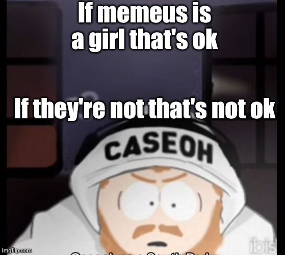 caseoh south park | If memeus is a girl that's ok; If they're not that's not ok | image tagged in caseoh south park | made w/ Imgflip meme maker