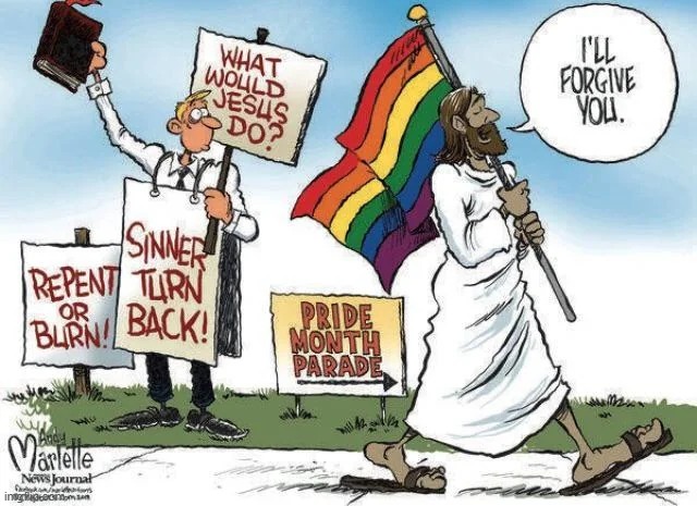 image tagged in pride month,parade,jesus,forgiveness | made w/ Imgflip meme maker