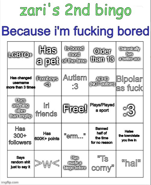 v3 soon so do this one before its too late | image tagged in zari's 2nd bingo | made w/ Imgflip meme maker