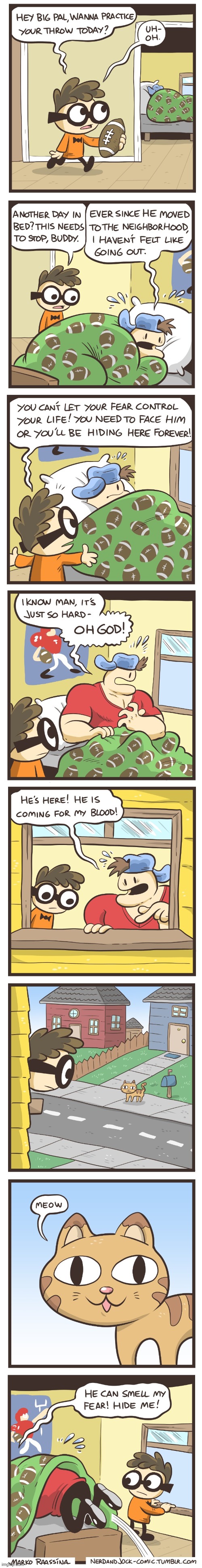 image tagged in nerd,jock,scared,cat,meow,wait what | made w/ Imgflip meme maker