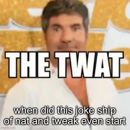 the twat | when did this joke ship of nat and tweak even start | image tagged in the twat | made w/ Imgflip meme maker