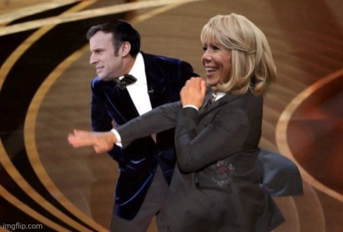 Macron bitch slap Blank Meme Template