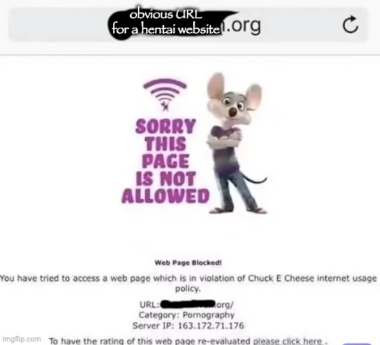 obvious URL for a hentai website | made w/ Imgflip meme maker