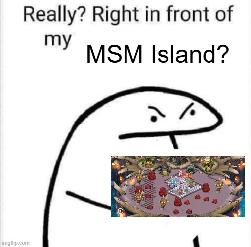 Really, right in front of my | MSM Island? | image tagged in really right in front of my | made w/ Imgflip meme maker