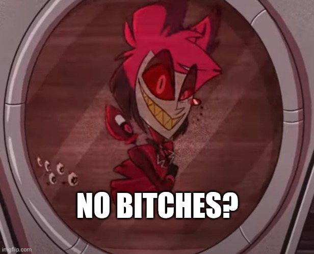 Do you like Hazbin? | NO BITCHES? | image tagged in alastor no bitches | made w/ Imgflip meme maker