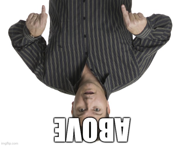 Pointing Down Disbelief | ABOVE | image tagged in pointing down disbelief | made w/ Imgflip meme maker