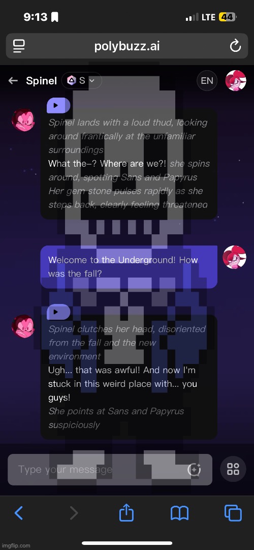Doing up a SU X UT crossover and it works out great, lmao. And Spinel is flabbergasted by my character, LOL | image tagged in steven universe,undertale,the underground,spinel and drunk spinel,sans of topic,sans and papyrus | made w/ Imgflip meme maker