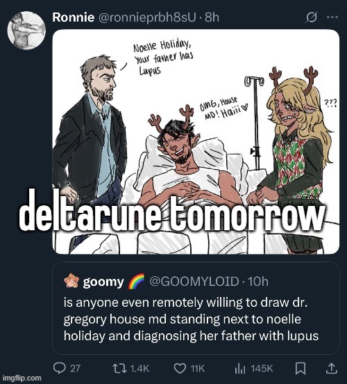 deltarune tomorrow | made w/ Imgflip meme maker