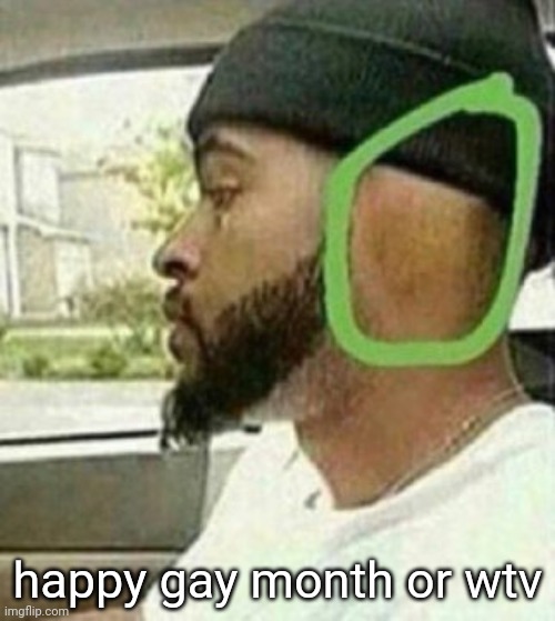 ear | happy gay month or wtv | image tagged in ear | made w/ Imgflip meme maker
