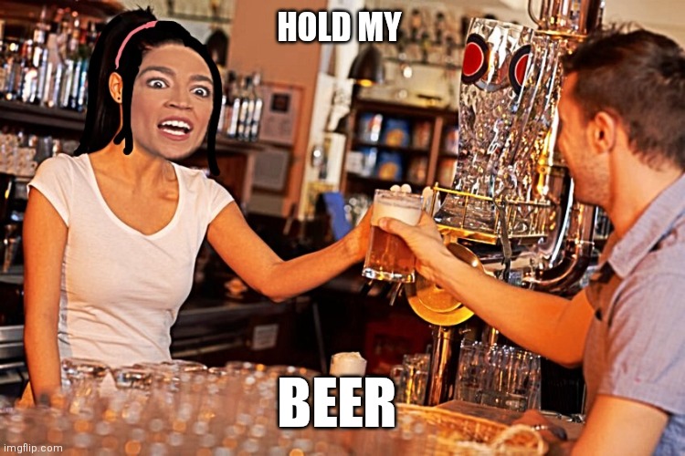 Hold my beer | HOLD MY; BEER | image tagged in make alexandria bartend again,funny memes | made w/ Imgflip meme maker