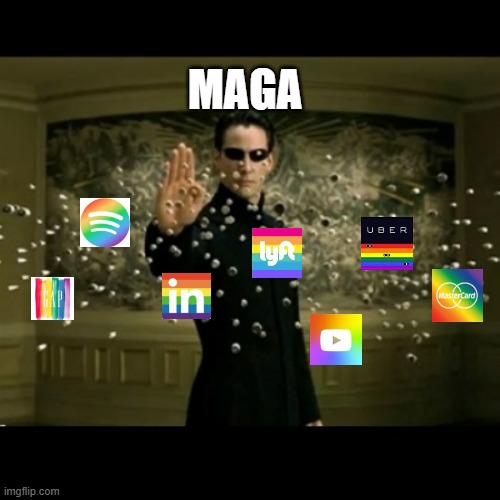 Pride Month | MAGA | image tagged in matrix neo bullets | made w/ Imgflip meme maker