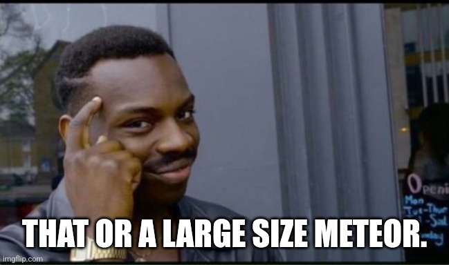 Thinking Black Man | THAT OR A LARGE SIZE METEOR. | image tagged in thinking black man | made w/ Imgflip meme maker