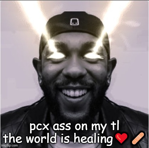 pcx ass on my tl the world is healing❤️‍🩹 | made w/ Imgflip meme maker