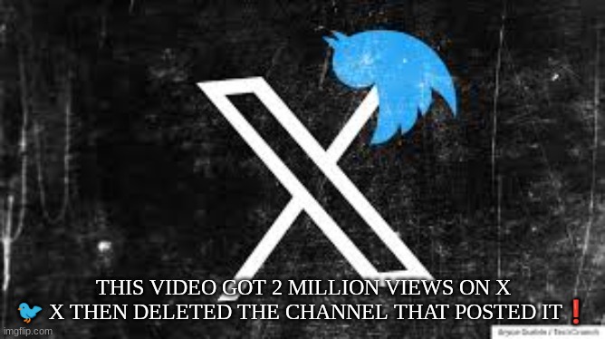 THIS VIDEO GOT 2 MILLION VIEWS ON X 🐦 X THEN DELETED THE CHANNEL THAT POSTED IT❗ | made w/ Imgflip meme maker