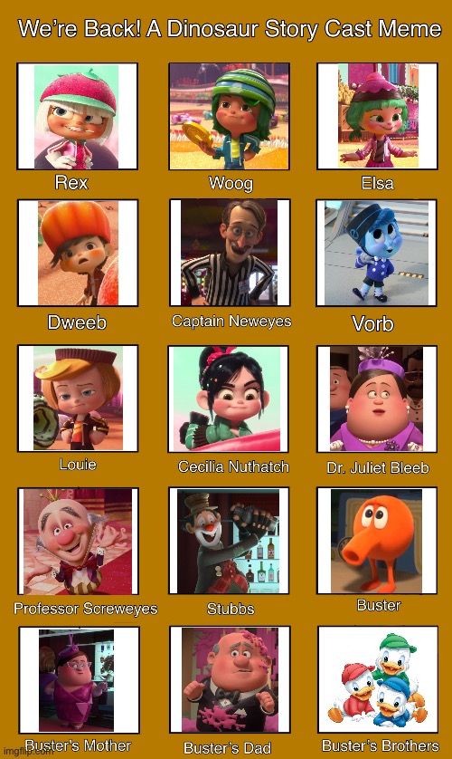 We’re Back! A Sugar Rush Racer’s Story cast V3 | image tagged in we're back a dinosaur story cast meme | made w/ Imgflip meme maker