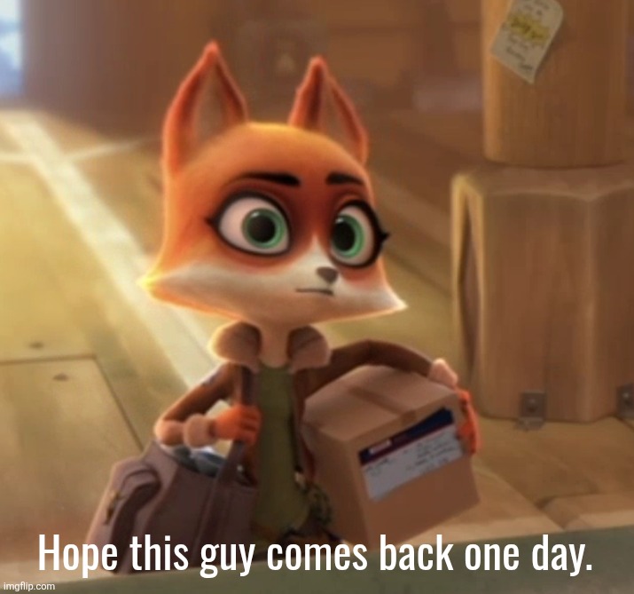 Arctic Dogs(2019)-Jade Foxston Staring | Hope this guy comes back one day. | image tagged in arctic dogs 2019 -jade foxston staring | made w/ Imgflip meme maker