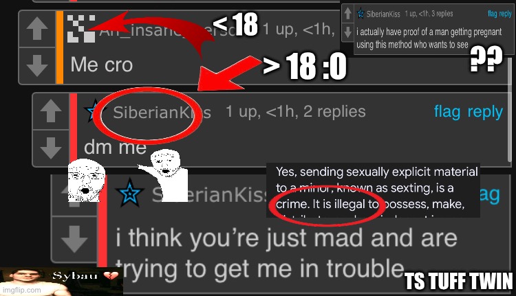 ts lowkey gave me a chuckle. | < 18; ?? > 18 :O; TS TUFF TWIN | made w/ Imgflip meme maker