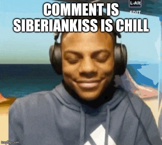 speed laughing | COMMENT IS SIBERIANKISS IS CHILL | image tagged in speed laughing | made w/ Imgflip meme maker